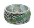 Southwest Turquoise Sterling Silver Water Wave Ring Size 5-3/4 QX85803